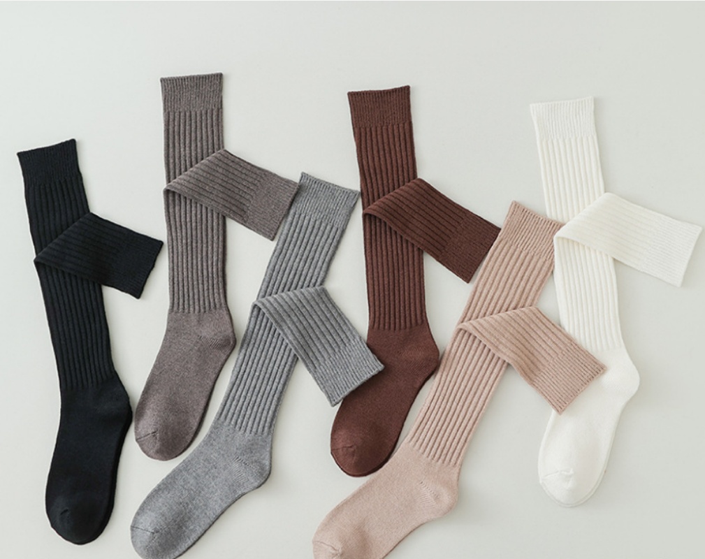 Womens Ribbed Knit Crew Socks Winter Fashion Persian wool Middle Tube Sock